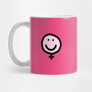 Small Female Smiley Face in Pink Mug